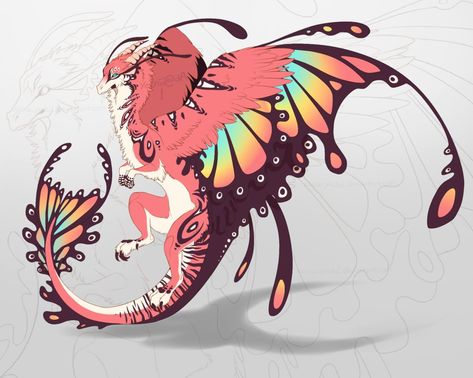 Mythical Butterfly, Butterfly Creature, Character Lineart, Sea Butterfly, Nature Dragon, Dragon Butterfly, Dragon Claws, Butterfly Dragon, Dragon Claw