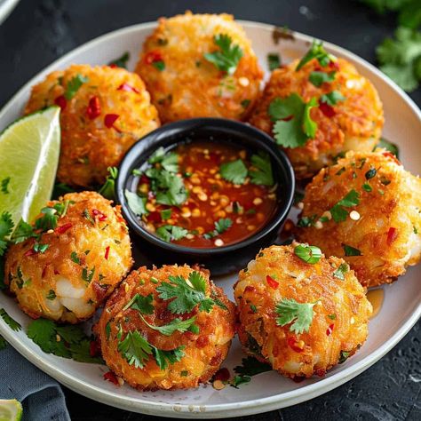 Discover the ultimate Thai treat with our Thai Shrimp Cakes (Tod Mun Goong) recipe! These crispy, golden delights are packed with fresh shrimp and aromatic spices, offering a taste of authentic Thai street food right at home. Perfect as an appetizer or a flavorful snack, this easy recipe will have you cooking up irresistible shrimp cakes in no time. Get the full recipe and start cooking today! #ThaiRecipes #ShrimpCakes #FoodieFavorites #CookingAtHome Thai Shrimp Cakes, Thai Spices, Asian Appetizers, Thai Shrimp, Shrimp Cakes, Fresh Shrimp, Asian Dinner Recipes, Asian Dinner, Asian Dinners