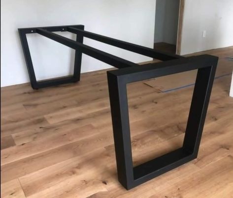 Office Table Design, Wood Table Design, Diy Dining, Metal Furniture Design, Metal Table Base, Metal Table Legs, Dining Table Legs, Iron Furniture, Steel Table