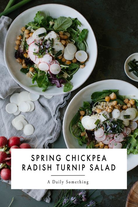 Turnip Salad, Turnip Recipes, Chive Blossom, Salad For Lunch, Radish Recipes, Garlic Scapes, Csa Recipes, Filling Lunch, Turnips