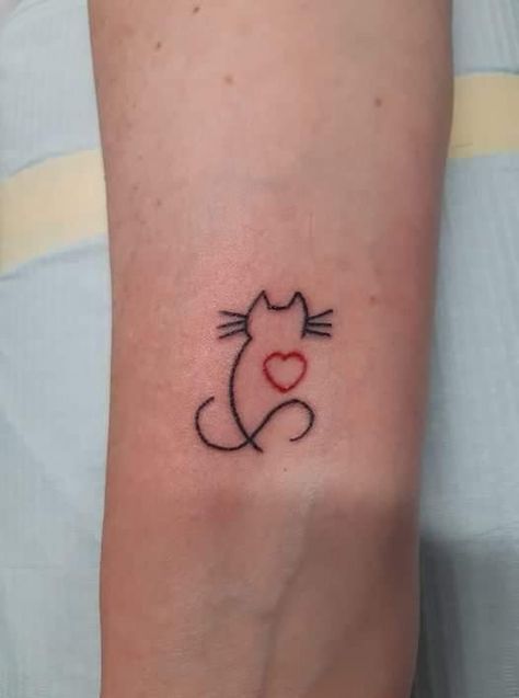 Cat Infinity Tattoo, Cat Tatoos, Cat Paw Print Tattoo, Cat Tats, Cat Silhouette Tattoos, Cute Cat Tattoo, Cat Tat, Silhouette Tattoos, Cat Tattoos