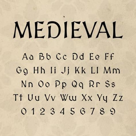 Medieval Castle Font | Knight Letters | FontStation by FontStation Irish Alphabet Letters, Dnd Font, Fantasy Fonts Alphabet, Medieval Letters Aesthetic, Calligraphy Fonts Alphabet Vintage, Medieval Language, Midevil Lettering Fonts, Celtic Font Alphabet, Fantasy Lettering