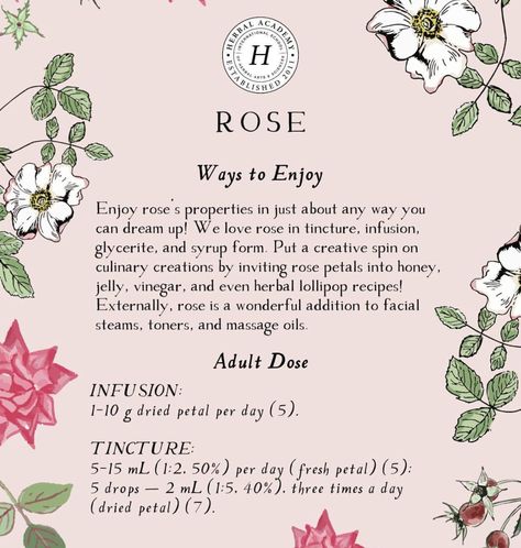 Rosehip Magical Properties, Rose Magical Properties, How To Be A Herbalist, Beginners Guide To Herbalism, Lollipop Recipe, Herbal Astrology Oracle, Herbal Education, Herbal Academy, Facial Steaming