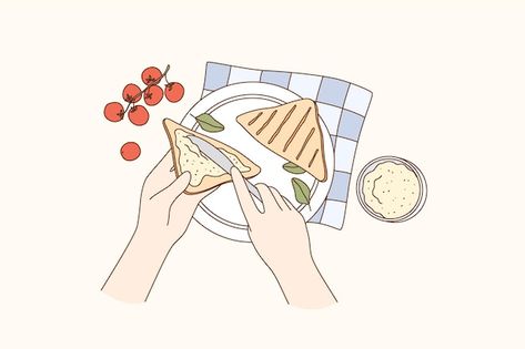 Sandwich Drawing, Birthday Card Template Free, Communication Illustration, Tooth Extraction, How To Make Sandwich, Birthday Card Template, Card Templates Free, Cooking Food, Types Of Food