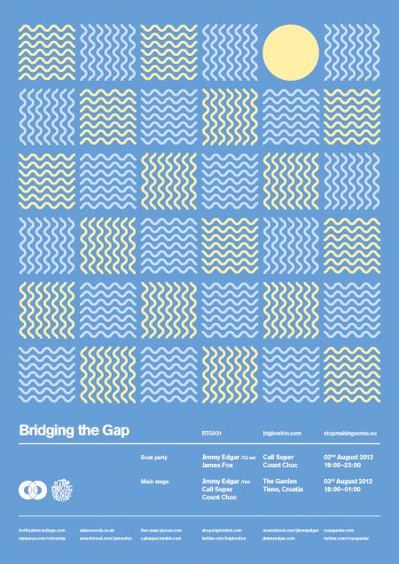 Bridging the Gap gig poster series - Ross Gunter on Behance School Prompts, Night Reference, Cultural Poster, Swiss Typography, Seismic Wave, Best Posters, 타이포그래피 포스터 디자인, Swiss Design, Poster Series