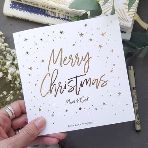 Cricut Christmas Cards, Foil Christmas Cards, Christmas Slogans, Personalized Christmas Cards, Mothersday Cards, Simple Christmas Cards, Rose Gold Christmas, Christmas Envelopes, Christmas Stationery