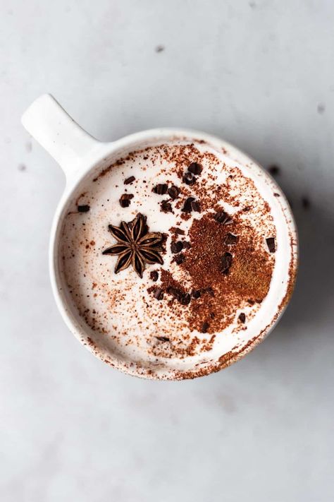 Chai Spice Hot Chocolate - Cupful of Kale Spice Hot Chocolate, Hot Chocolate Recipe Homemade, Spiced Chocolate, Cup Of Hot Chocolate, Cold Autumn, Homemade Hot Chocolate, Coconut Whipped Cream, Milk Shakes, Chai Spice