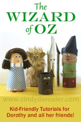 Wizard of Oz characters made from cardboard tubes - great recycling project Wizard Of Oz Art Projects For Kids, Wizard Of Oz Crafts For Kids, Wizard Of Oz Crafts, Oz Characters, Theatre Crafts, Wizard Of Oz Decor, Wizard Of Oz Characters, Cowardly Lion, Egg Carton Crafts