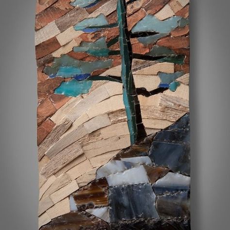 MOSAIC STUDY I ($500.00): This mosaic study is a play of textures and movement. Featuring new contemporary technique using wood bark and glass.  To live with art is to live well.  To view this piece at @artfulhome visit https://ift.tt/2tSRgEy  #AaronLauxDesign #ALDMosaicStudy #LiveWithArt #biophilicdesign #biophilia #woodworkersofinstagram #artcollectorworld #artcollectors #artfulhomestyle #artfulhomeartist #artfulhome #madisonartist #localmadisonartist #sustainableart #sustainabledesign #ecoart Scrap Wood Art, Glass Wall Sculpture, Mountain Wood Art, Wood Bark, Rock Sculpture, Wood Wall Art Diy, Wood Wall Sculpture, Wood Art Projects, Glass Mosaic Art