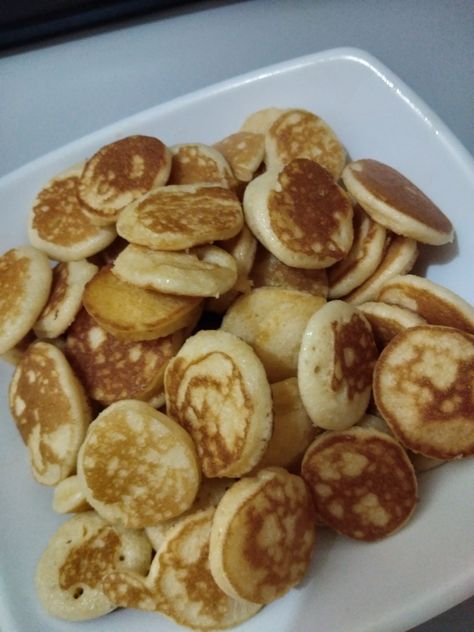 I really enjoyed flippin those cute and tiny pancakes. Make yours now! Tiny Pancakes, Pancake Cereal, Kid Foods, Pretzel Bites, Kids Meals, Pancakes, Cereal, Bread, Make It Yourself