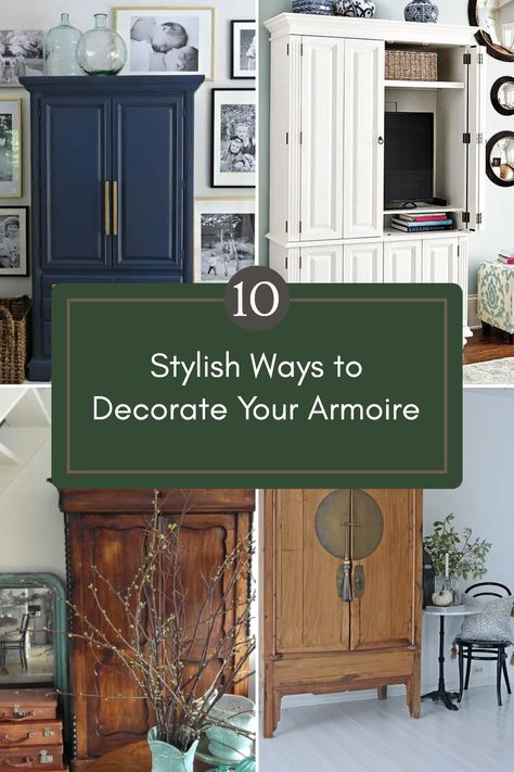 Ready to refresh the top of your armoire? Discover 10 fun and creative ideas to add style and personality to this often overlooked space. Whether you’re looking to showcase your favorite decor, create a cozy den, or highlight statement pieces, these tips will guide you in transforming the peak of your armoire into a stunning focal point. Perfect for a modern aesthetic or a classic design, these ideas are made for DIY enthusiasts and decor lovers alike. Get inspired and make your armoire shine! Armoire Top Decorating Ideas, Decorating The Top Of An Armoire, Armoire Decor, Armoire Diy, Space Saving Hacks, Cozy Den, Eclectic Design, Amazing Ideas, Bedroom Boho