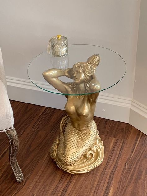 Mermaid Table, Table Base Design, Golden Mermaid, Rooms Decoration, Deco House, Unique Decoration, Dream House Interior, Luxury Sofa, Dream Apartment