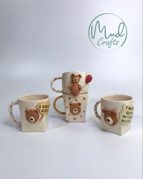 Ceramic Bear Pottery, Bear Ceramic Mug, Bear Pottery, Teddy Bear Mug, Ceramic Teddy Bear, Bear Mugs, Ceramic Bear, Bear Ceramic, Clay Bear