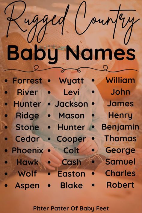 Cowgirl Baby Names, Country Baby Names First And Middle, Country Kid Names, Baby Names Ideas, Cowgirl Names, Baby Names For Boys, Baby Name, Country Babies, Cowboy Baby Names