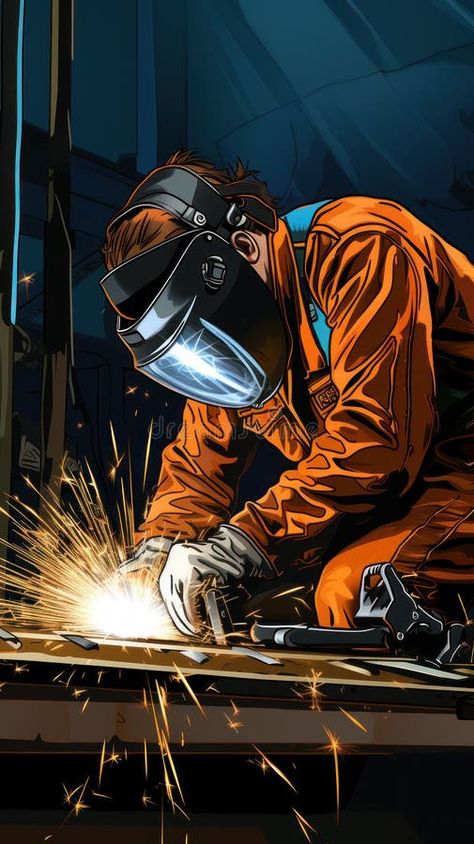 Welder welds steel royalty free stock photos Welding Drawings, Welder Drawing, Welder Aesthetic, Welder Art, Factory Illustration, Cartoon Style, Cartoon Styles, Free Stock Photos, Photo Image