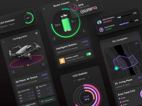 Drone remote control mobile app by HighSolutions on Dribbble Drone App, Mobile App Design Inspiration, Directory Design, App Interface Design, Drone Design, App Design Inspiration, App Interface, Dashboard Design, App Ui Design