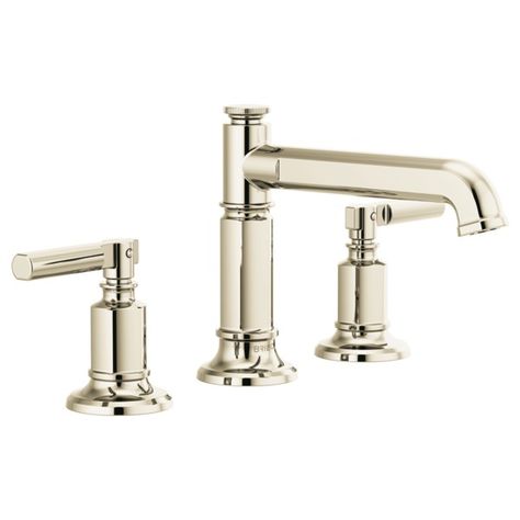 Invari® | Widespread Lavatory Faucet with Column Spout - Less Handles 1.2 GPM Brizo Invari, Entry Closet, Bar Faucets, Shower Drains, Bathroom Furniture Vanity, Widespread Bathroom Faucet, Faucet Handles, Lavatory Faucet, Plumbing Fixtures