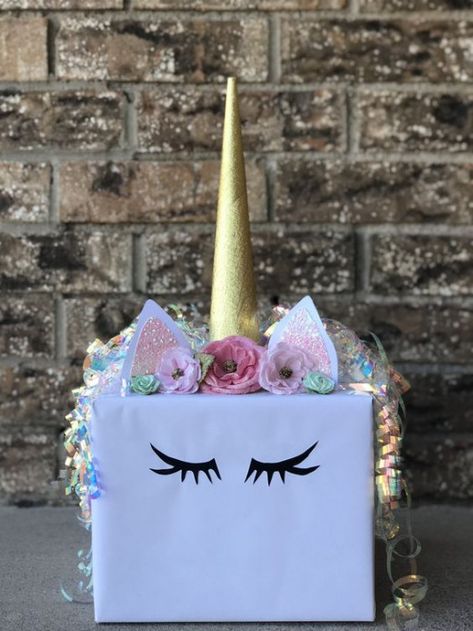 Valentine Box Unicorn, Baby Shower Card Box, Girls Valentines Boxes, Diy Valentines Box, Diy Card Box, Kids Valentine Boxes, Valentine Card Box, Box Valentine, Valentines Box