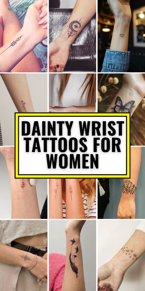 Dainty Wrist Tattoos for Women: Unique, Meaningful Designs from Flowers to Butterflies Delicate Cross Tattoo For Women, Wrist Tattoos For Women Unique, Dainty Wrist Tattoos For Women, Dainty Wrist Tattoos, Small Wrist Tattoos For Women, Unique Butterflies, Tattoos For Women Unique, Side Wrist Tattoos, Meaningful Wrist Tattoos