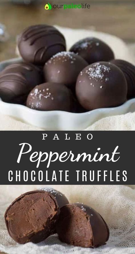 Paleo Candy, Peppermint Truffles, Best Paleo Recipes, Peppermint Chocolate, Paleo Recipes Dessert, Paleo Baking, Paleo Sweets, Paleo Chocolate, Paleo Treats