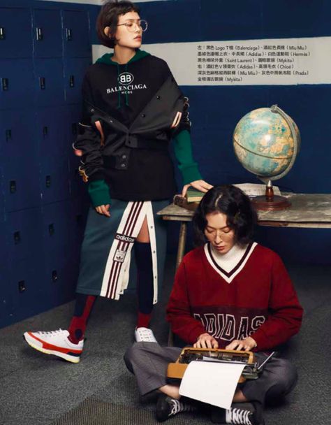 Yearbook Photoshoot, Vogue Thailand, Campus Style, Graduation Picture Poses, Retro Jacket, Simple Fits, Basic Wear, Adidas Fashion, Mood Board Fashion