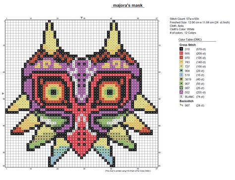 Mha Cross Stitch, Majoras Mask Crochet Pattern, Gaming Cross Stitch, Zelda Art Majoras Mask, Zelda Cross Stitch, Majoras Mask All Masks, Ocarina Of Time Cross Stitch, Majoras Mask Cross Stitch, Modele Pixel Art