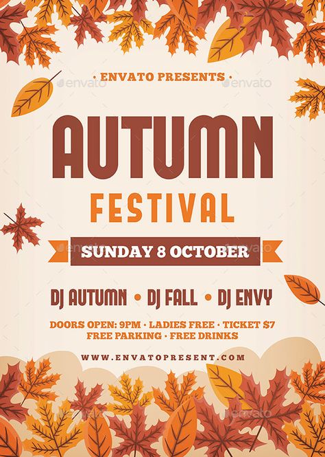 Autumn Flyer Fall Poster Ideas, Autumn Poster Design, Fall Advertising, Autumn Graphic Design, Autumn Magazine, Fall Graphic Design, Autumn Posters, Autumn Fair, Fall Landscaping