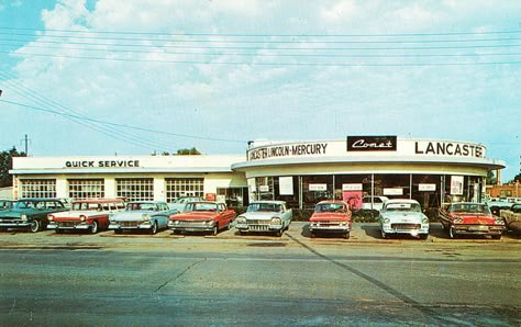 Lancaster Lincoln-Mercury, Lancaster PA, 1962 | Flickr - Photo Sharing! Car Yard, Used Car Lots, Car Memorabilia, New Car Smell, Mercury Cars, Car Dealerships, 1955 Chevrolet, Car Smell, Car Memes