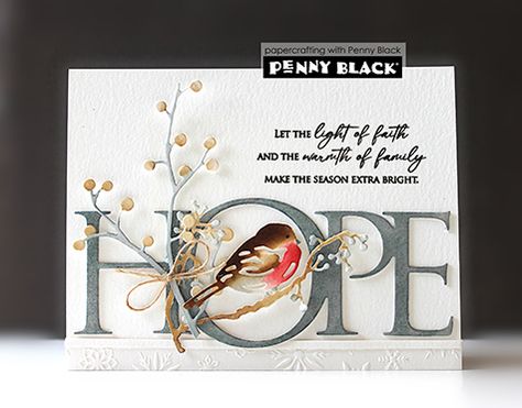 Black Christmas Cards, Penny Black Cards, Penny Black Stamps, Clear Acrylic Stamps, Christmas Card Crafts, Acrylic Stamp, Photopolymer Stamps, Bird Cards, Penny Black