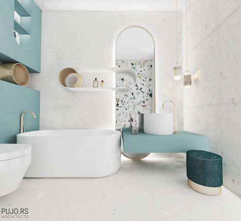 Kids Modern Bathroom, Modern Kids Bathroom, Kids Bathroom Design, Apartment Makeover, Creative Bathroom, Washroom Design, Bathroom Tile Designs, Deco Originale, Bathroom Design Decor