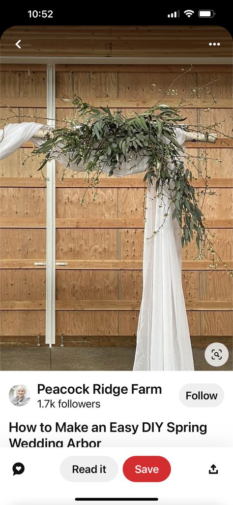 Decorated Arbor For Wedding, Simple Wedding Arbor Diy, Wedding Arbor Ideas Greenery, Diy Wedding Arch Greenery, Fake Flower Arbor, Farm Wedding Arbor, Diy Arbour Flowers, Wedding Arbour Greenery, Floral Arbour Wedding