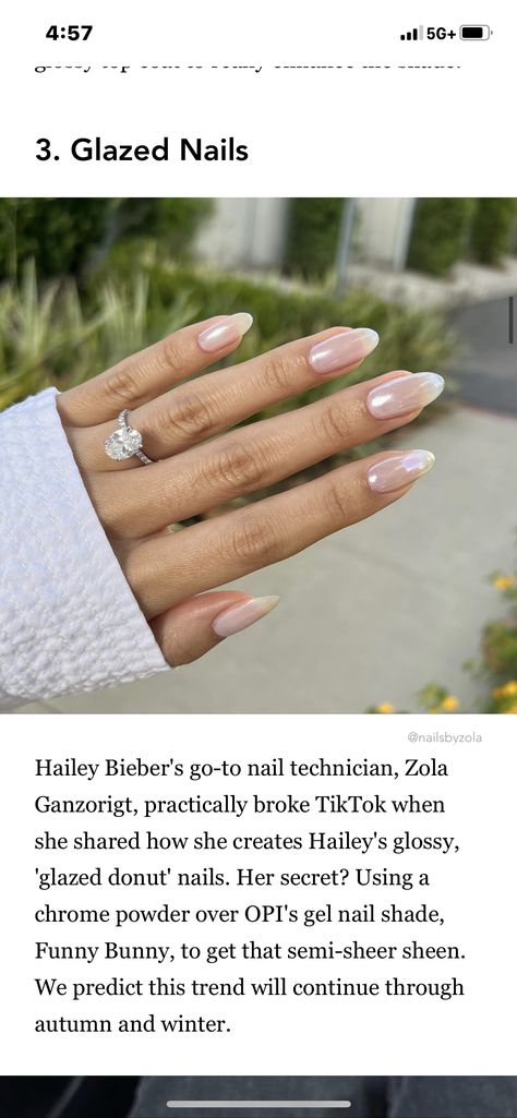 Nail Design Engagement, Bridal Nail Polish Colors, How To Do Hailey Bieber Nails, Engagement Pictures Nails Ideas, Dip Engagement Nails, Celeb Nails Trends, Engagement Nails 2024, Engagement Shoot Nails Ideas, Modern French Tip Nails Classy