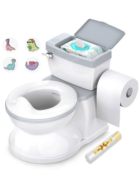 Baby Potty Training Toilet With Realistic Flushing Sound & Feel Like An Adult Toilet, Removable Pot, Toddler Potty Seat With Storage Tank And Toilet Paper Holder For Aged 1-3I discovered amazing products on SHEIN.com, come check them out! Baby Bags For Mom, Baby Potty Training, Potty Training Toilet Seat, Best Potty, Baby Toilet, Travel Potty, Potty Training Toilet, Potty Training Seats, Toddler Potty