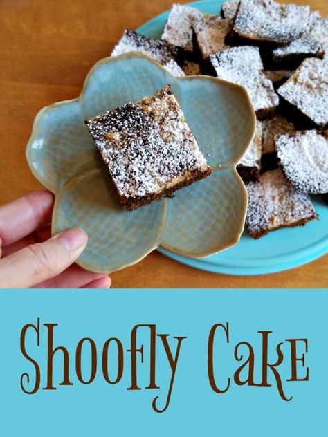 Shoofly Cake Recipe from The Essential Amish Cookbook (Review) Shoo Fly Cake Recipe, Shoofly Cake, Shoofly Pie, Shoo Fly, Amish Recipes, Sweet Recipes Desserts, Italian Pizza, Delicious Cake, Sweet Desserts