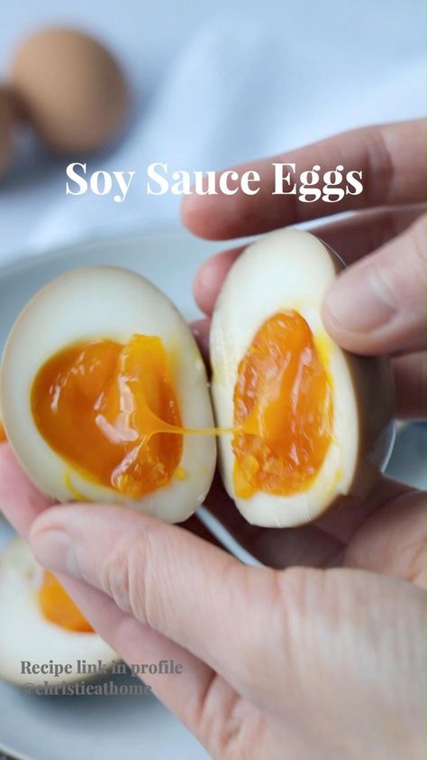 How To Make Soy Sauce Eggs, Soy Sauce Boiled Eggs, Soy Sauce Eggs Hard Boiled, Runny Boiled Egg, Boiled Eggs Recipes, Egg Soy Sauce, Food Recipes Asian, Soy Egg, Soy Sauce Eggs