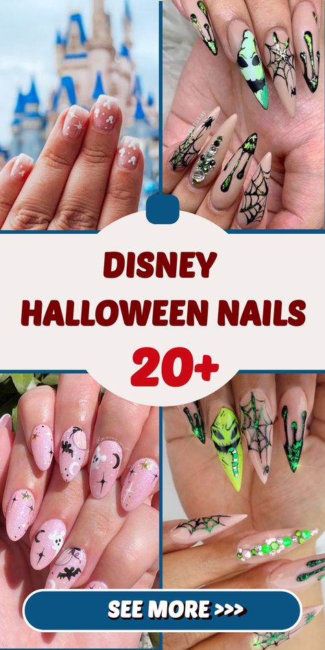 Elevate your nail game this Halloween season with our enchanting Disney-inspired nail art collection! Whether you're a fan of Mickey Mouse or Jack Skellington, we've got the ideal decals to help you achieve a bewitching manicure. Embrace the magic of Disney and the spookiness of Halloween simultaneously with our themed designs. Step up your nail art game and showcase your love for Disney and Halloween in a stylish way! Disney Halloween Nail Designs, Disney Symbols, Disney Halloween Nails, Disney Themed Nails, Disney Acrylic Nails, Halloween Manicure, Halloween Acrylic Nails, Art Showcase, Fall Manicure