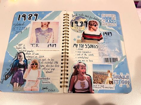 Taylor Swift 1989 Journal Ideas, 1989 Taylor Swift Scrapbook, 1989 Taylor Swift Journal, Taylor Swift Sketchbook Page, 1989 Journal Page, 1989 Scrapbook, Taylor Swift Journal Pages, Music Scrapbook Ideas, Taylor Swift Bullet Journal