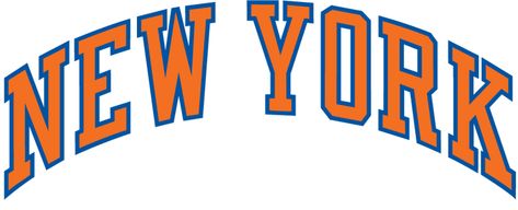 New York Knicks Wordmark Logo (1998/99-Pres) - New York in orange with blue trim, worn on New York Knicks home jersey New York Logo Design, Knicks Logo, New York Knicks Logo, Minimal Shirt Design, New York Logo, Wordmark Logo, Sports Logo Design, Anniversary Logo, Word Mark Logo