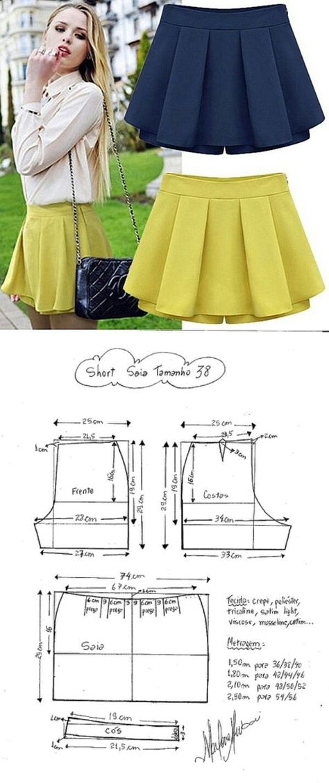 Joseana Marques (joseanacostasan) On Pinterest 6ED Sewing Skirts Patterns, Diy Skirt Tutorial, Pola Rok, Trendy Sewing Projects, Trendy Sewing Patterns, Sewing Pants, Sewing Clothes Women, Skirt Tutorial, Diy Skirt