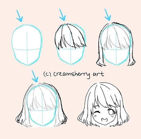 Hair Step By Step, Tekken 2, How To Draw Anime, Pelo Anime, Drawing Hair Tutorial, Manga Hair, Anime Tutorial, Manga Drawing Tutorials, Draw Anime