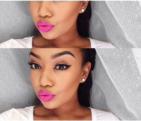 ♡♡♡ Lipstick On Black Women, Makeup Hacks Tutorials, Anastasia Brow, Beauty Event, Full Face Makeup, Pink Lipstick, Makeup Lipstick, Anastasia Beverly Hills, Makeup Art