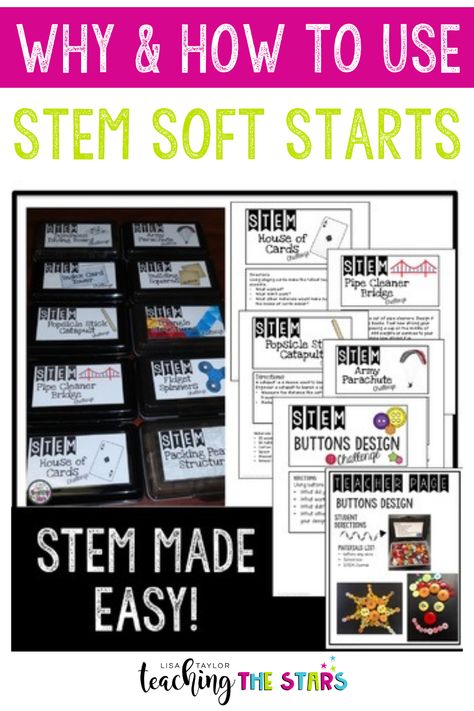 Soft Start Activities Upper Elementary, Stem Boxes Upper Elementary, 4th Grade Soft Start Ideas, Stem Organization Classroom, Soft Start Upper Elementary, Classroom Soft Start Activities, Elementary Club Ideas, Stem Bins 4th Grade, Soft Start Activities