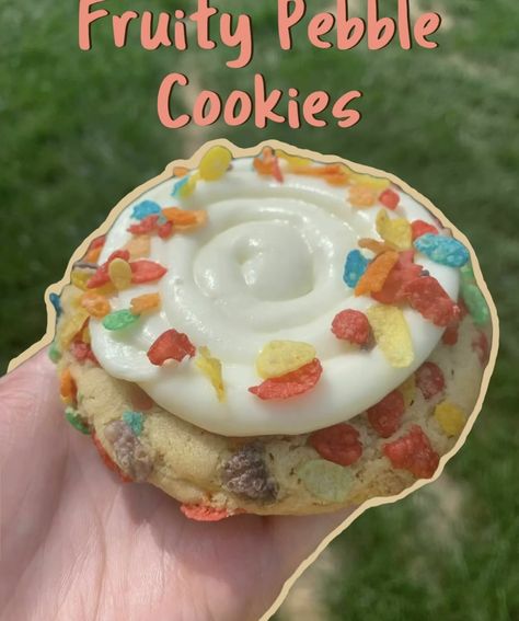 Fruity Pebbles Aesthetic, Brownie Flavors, Fruity Pebbles Cookies, Fruity Pebble Cookies, Fruity Pebble, Smores Cookies, Oc Inspo, Fruity Pebbles, I Cant