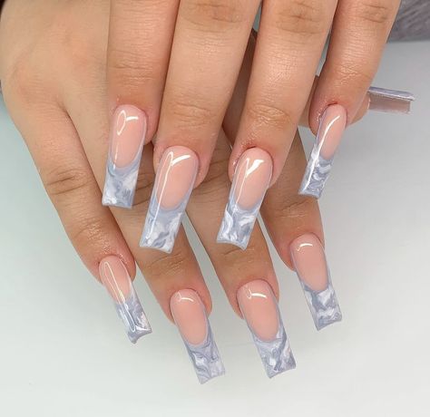 Coffin French Tip, Ongles Bling Bling, Coffin French, French Tip Acrylic Nails, Glow Nails, Classy Acrylic Nails, Long Acrylic Nails Coffin, Acrylic Nails Coffin Pink, Long Square Acrylic Nails