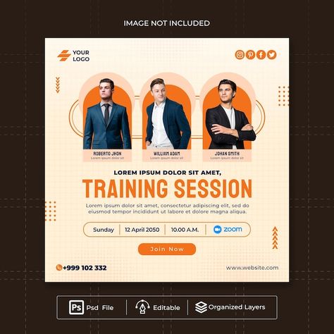 Webinar Design, Psd Website, Instagram Training, Photo Shape, Youtube Business, Flyers Design, Types Of Social Media, Business Poster, Flyer Design Inspiration