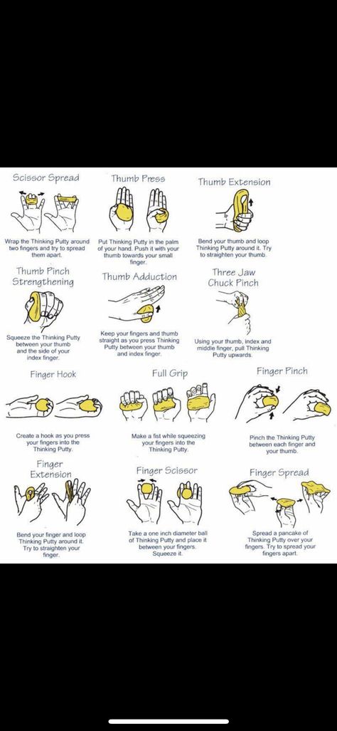 Theraputty exercises Hand Function Occupational Therapy, Theraputty Exercises Hands, Theraputty Activities, Occupational Therapy Activities For Adults, Vision Therapy Exercises, Theraputty Exercises, Occupational Therapy Handwriting, Activities Adults, Hand Strengthening Activities