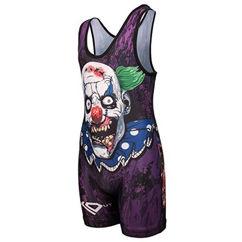 KO Sports Gears Zombie Clown Wrestling Singlet  NEW Youth M  50  65 lbs  -- Read more reviews of the product by visiting the link on the image. (This is an affiliate link) Wrestling Tights, Zombie Clown, Power Moves, Sports Costume, Wrestling Singlet, Wrestling Gear, Gear Design, Zombie Costume, Sports Gear