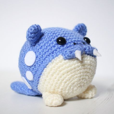 Ravelry: Spheal Pokemon Amigurumi pattern by Cathrine Johansson Crochet Pokemon Plushies, Free Crochet Pokemon Patterns, Crochet Patterns Pokemon, Free Quick Crochet Patterns, Free Plushie Crochet Patterns, Pokemon Amigurumi Free Pattern, Spheal Pokemon, Pokemon Crochet Patterns Free, Pokemon Amigurumi Pattern