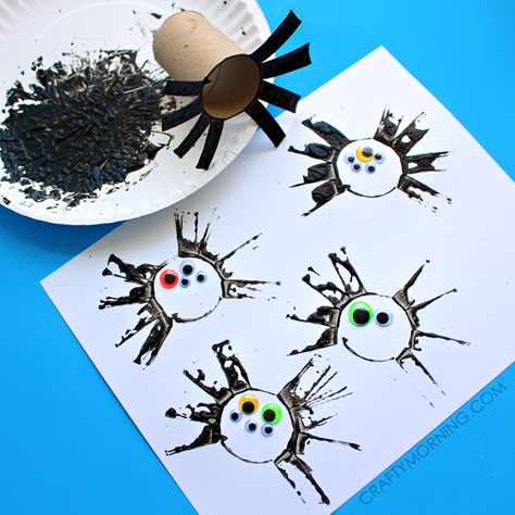 Two Toilet Paper Roll Spider Crafts for Kids - Crafty Morning Bug And Insect Theme Preschool Crafts, Spider Anchor Chart Preschool, Prek Letter Crafts, Preschool Spiders Theme, Spider And Bat Crafts Preschool, Easy Insect Crafts Preschool, Bats And Spiders Preschool Crafts, Itsy Bitsy Spider Craft For Toddlers, Bats And Spiders Preschool Theme