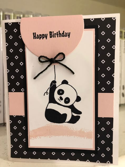 Diy Panda, Raksha Bandhan Cards, Panda Birthday Cards, Scratch Paper Art, Panda Card, Creative Birthday Cards, Panda Birthday, Birthday Card Drawing, Panda Party